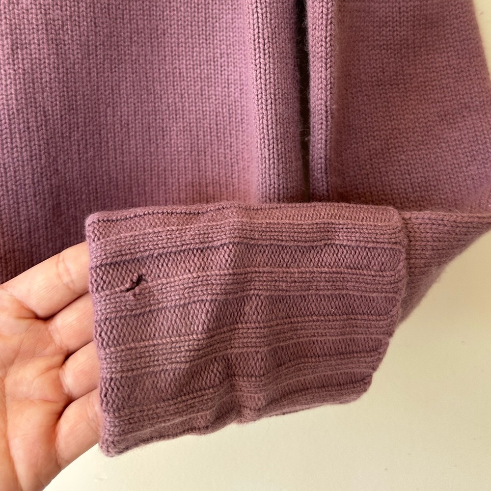 Banana Republic Cashmere Mauve Purple Turtle Neck Sweater Crop Y2K Medium - Picture 5 of 8
